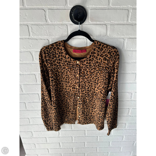 Sweater Cardigan By Love Scarlett In Black & Brown, Size: Xl