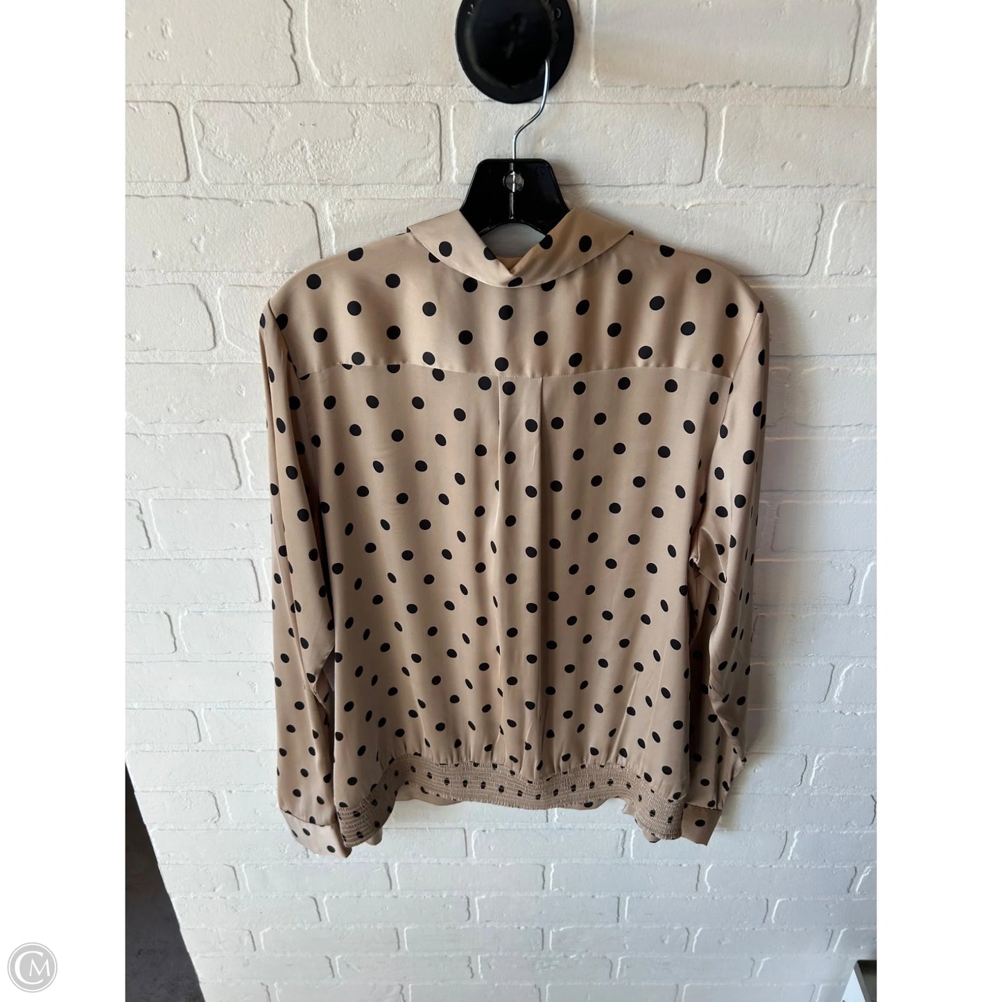 Top Long Sleeve By White House Black Market In Black & Tan, Size: Xl