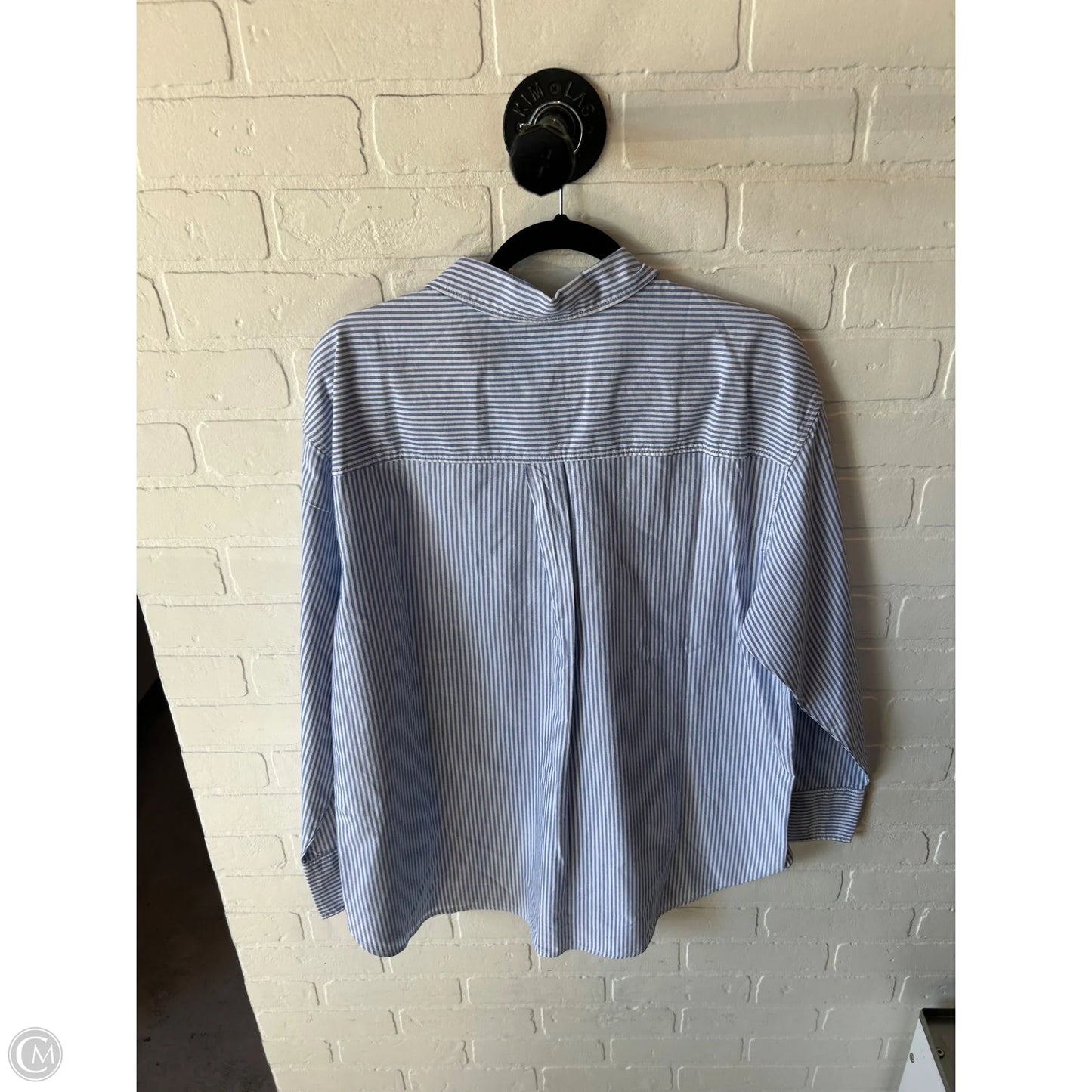 Top Long Sleeve By H&m In Blue & White, Size: L