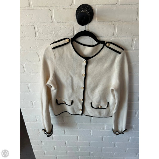 Sweater Cardigan By Clothes Mentor In Black & Cream, Size: S