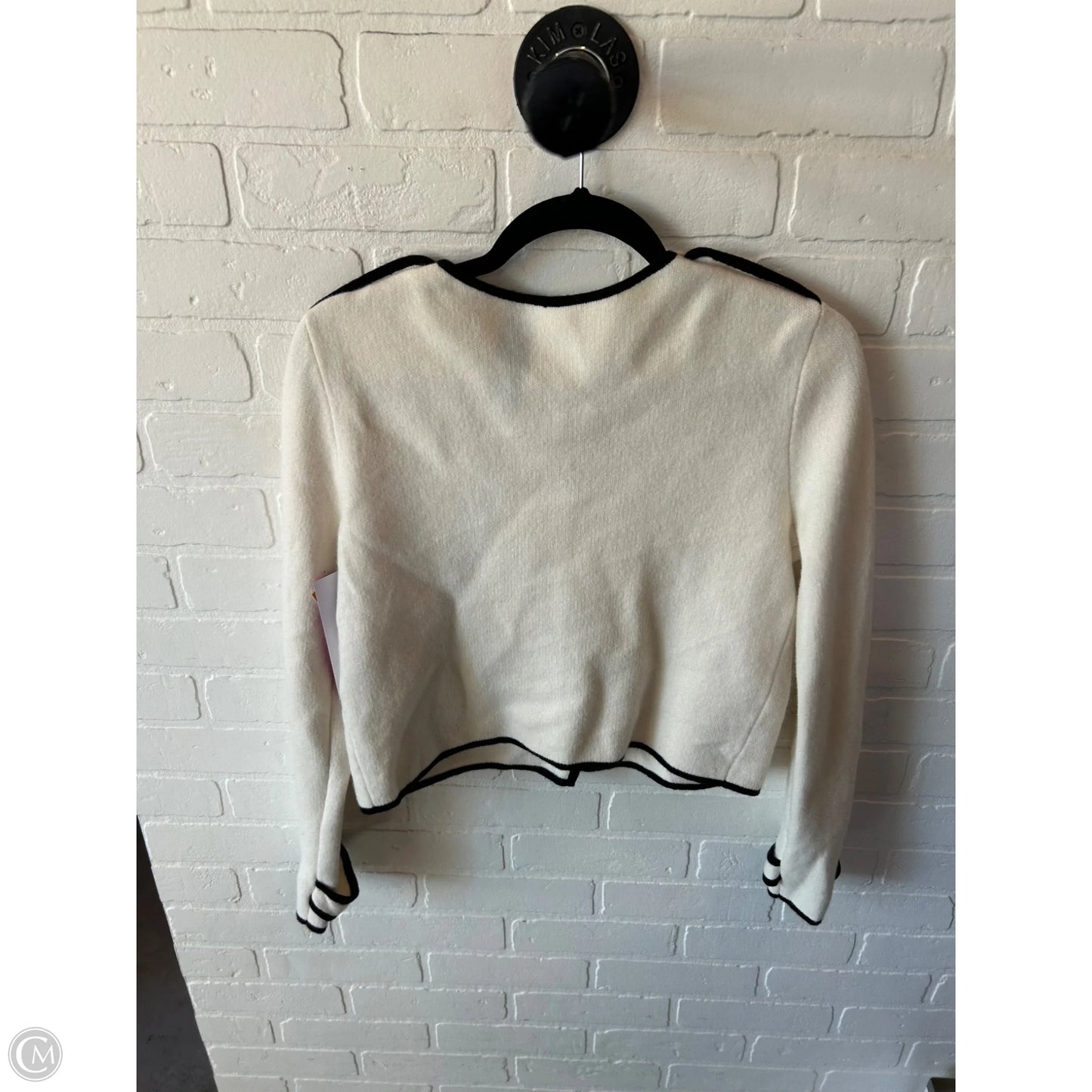Sweater Cardigan By Clothes Mentor In Black & Cream, Size: S