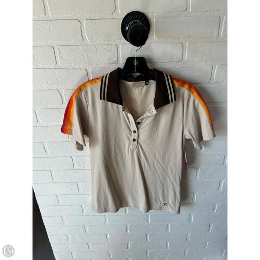 Top Short Sleeve By Cmc In Brown & Cream, Size: Xs