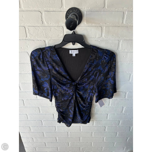 Top Short Sleeve By Evereve In Black & Blue, Size: S