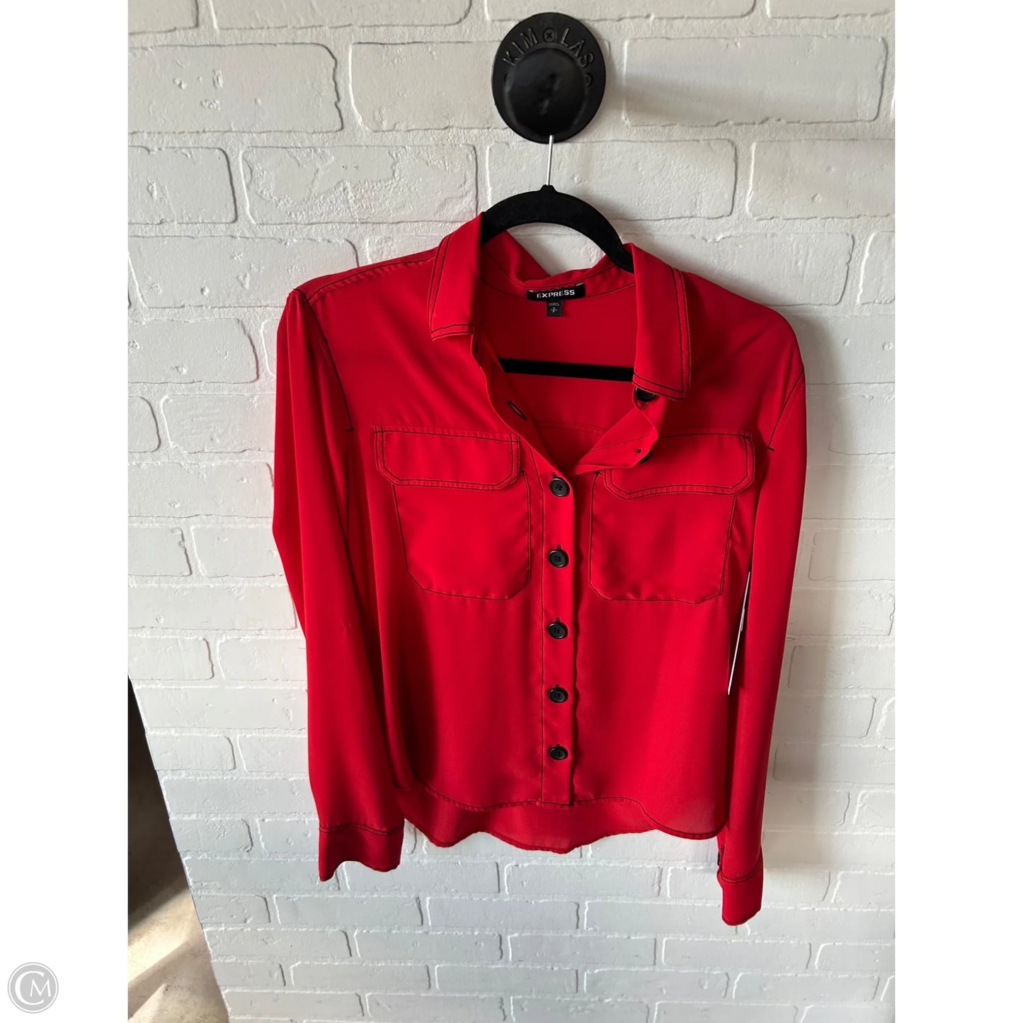 Top Long Sleeve By Express In Red, Size: S