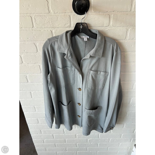 Jacket Shirt By J. Jill In Grey, Size: M