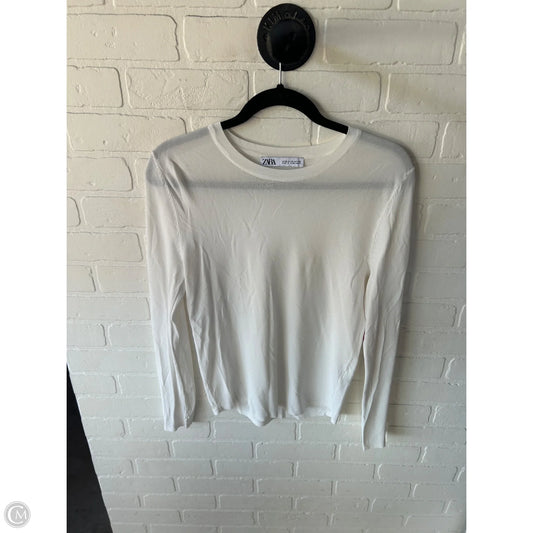 Top Long Sleeve By Zara In White, Size: Xl