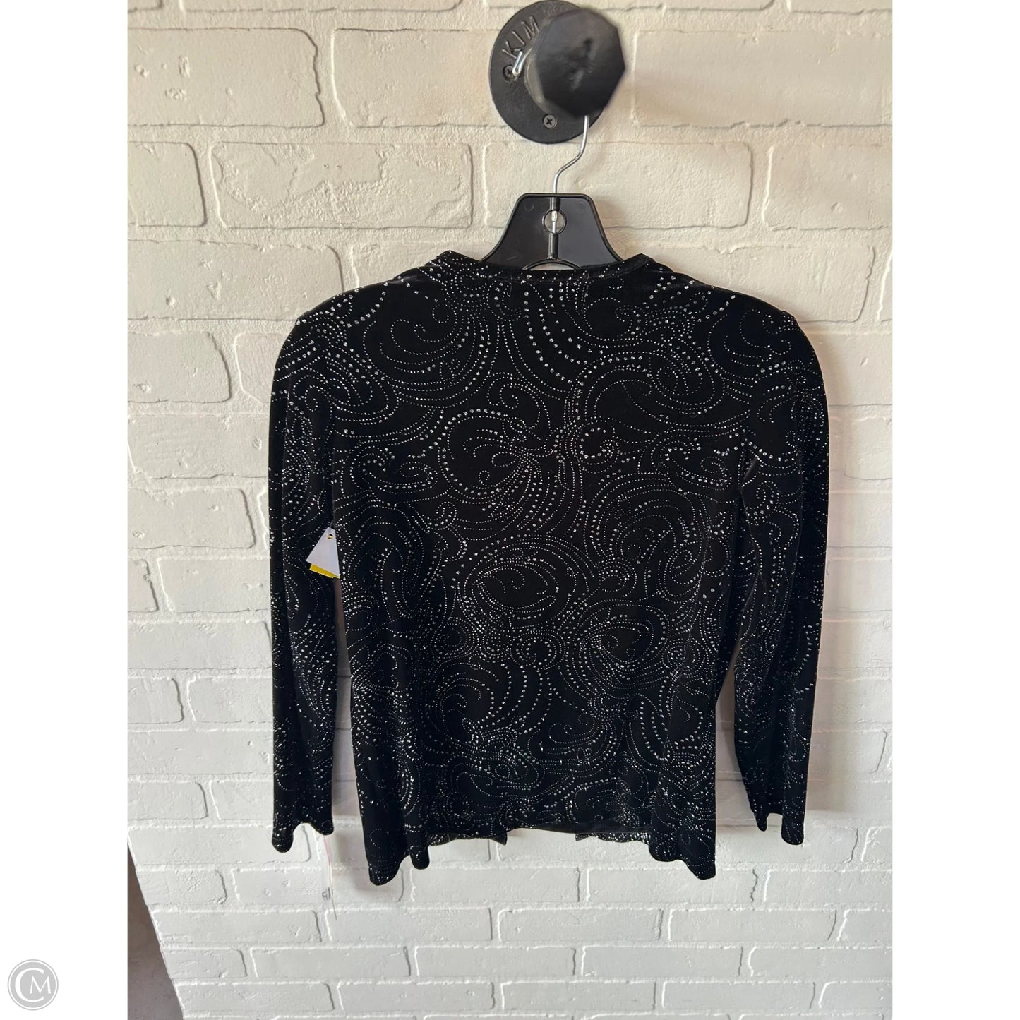 Top Long Sleeve By Notations In Black & Silver, Size: Sp