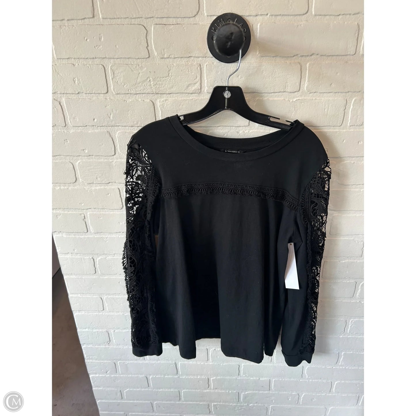 Top Long Sleeve By Banana Republic In Black, Size: M