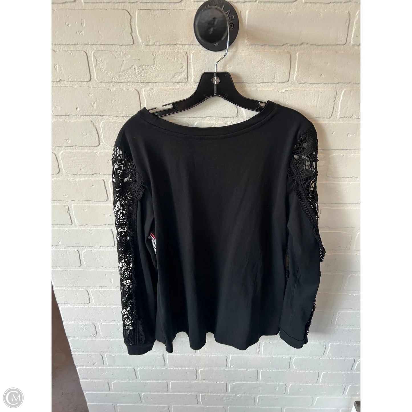 Top Long Sleeve By Banana Republic In Black, Size: M