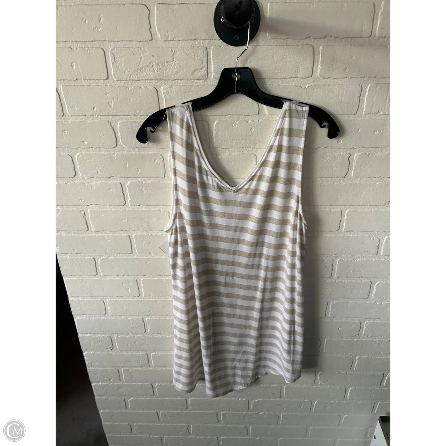Top Sleeveless By White House Black Market In Gold & White, Size: L