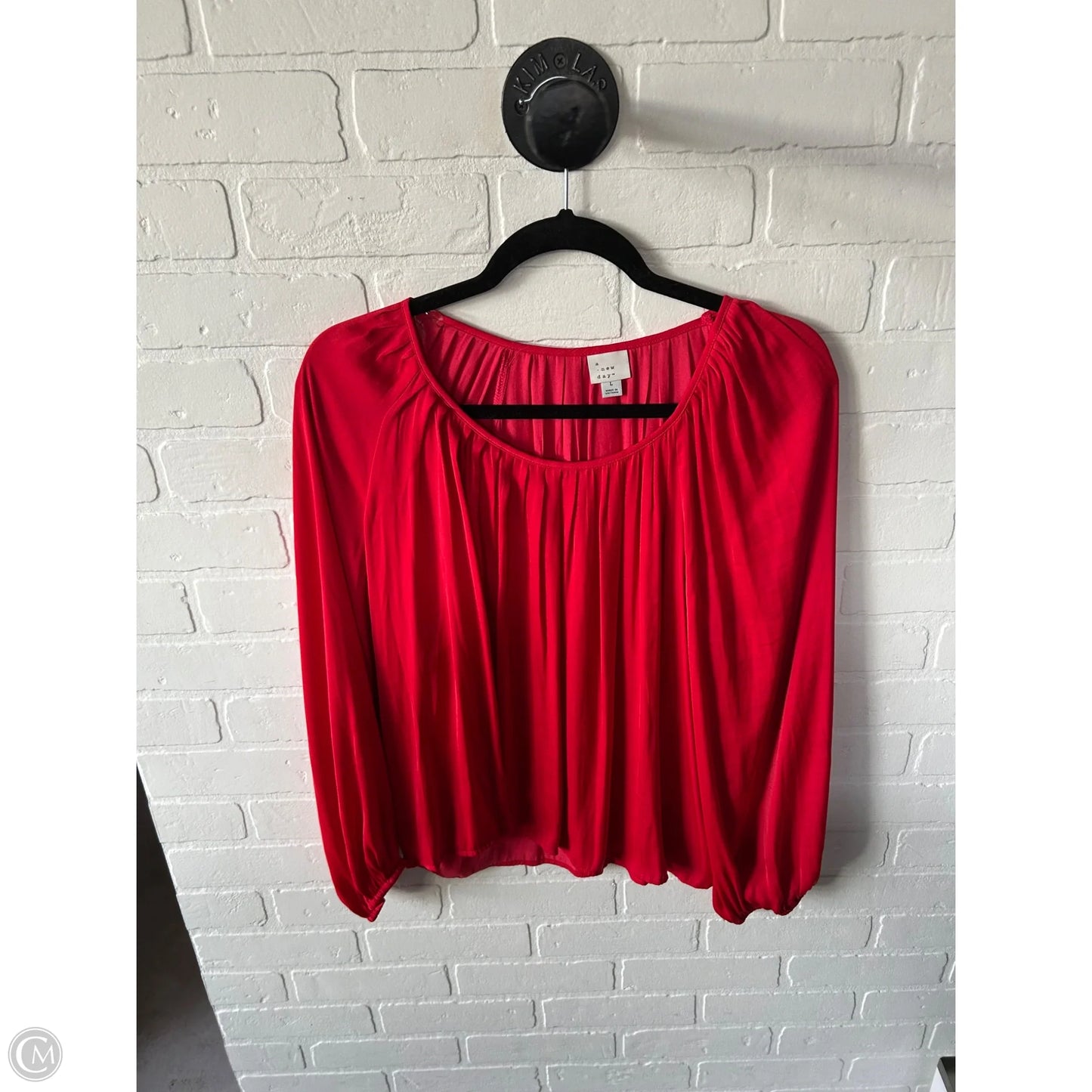 Top Long Sleeve By A New Day In Red, Size: L