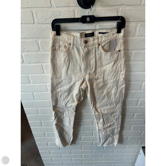 Jeans Straight By Banana Republic In Cream Denim, Size: 6