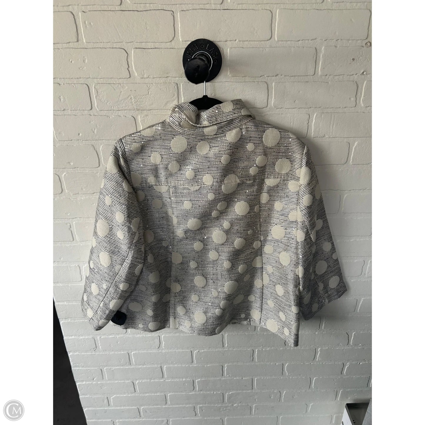 Jacket Other By Chicos In Blue & Cream, Size: L