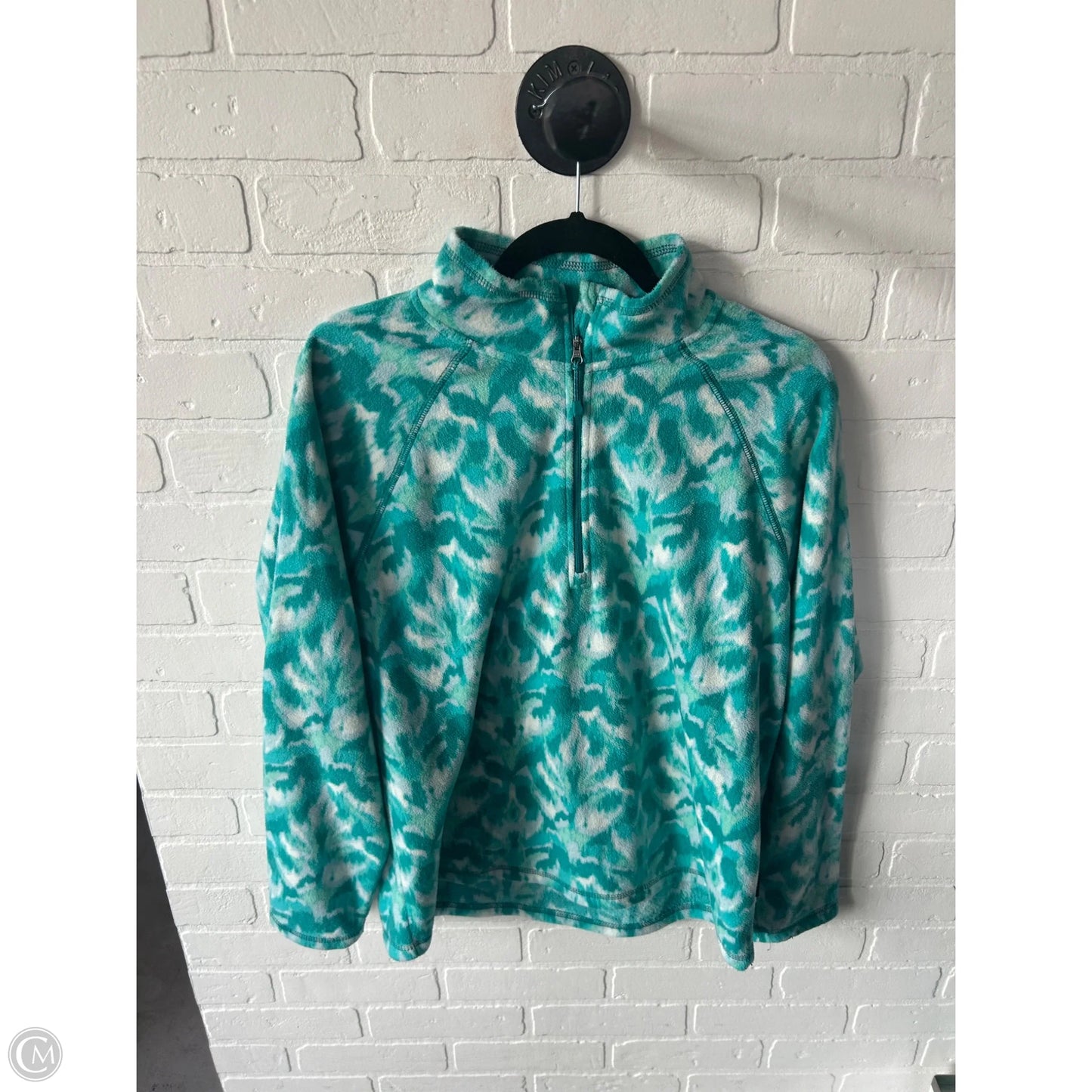 Jacket Fleece By Eddie Bauer In Blue & Green, Size: L