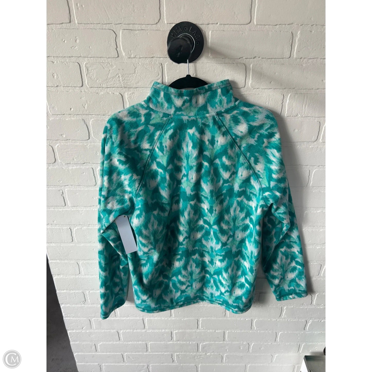 Jacket Fleece By Eddie Bauer In Blue & Green, Size: L