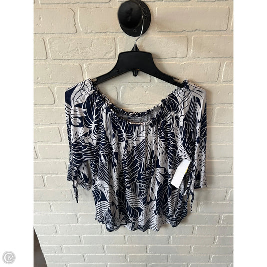 Top 3/4 Sleeve By Tommy Bahama In Blue & White, Size: Xs