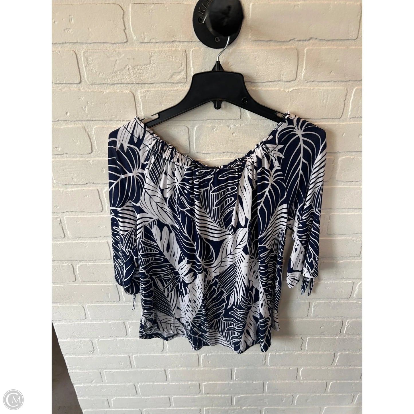 Top 3/4 Sleeve By Tommy Bahama In Blue & White, Size: Xs