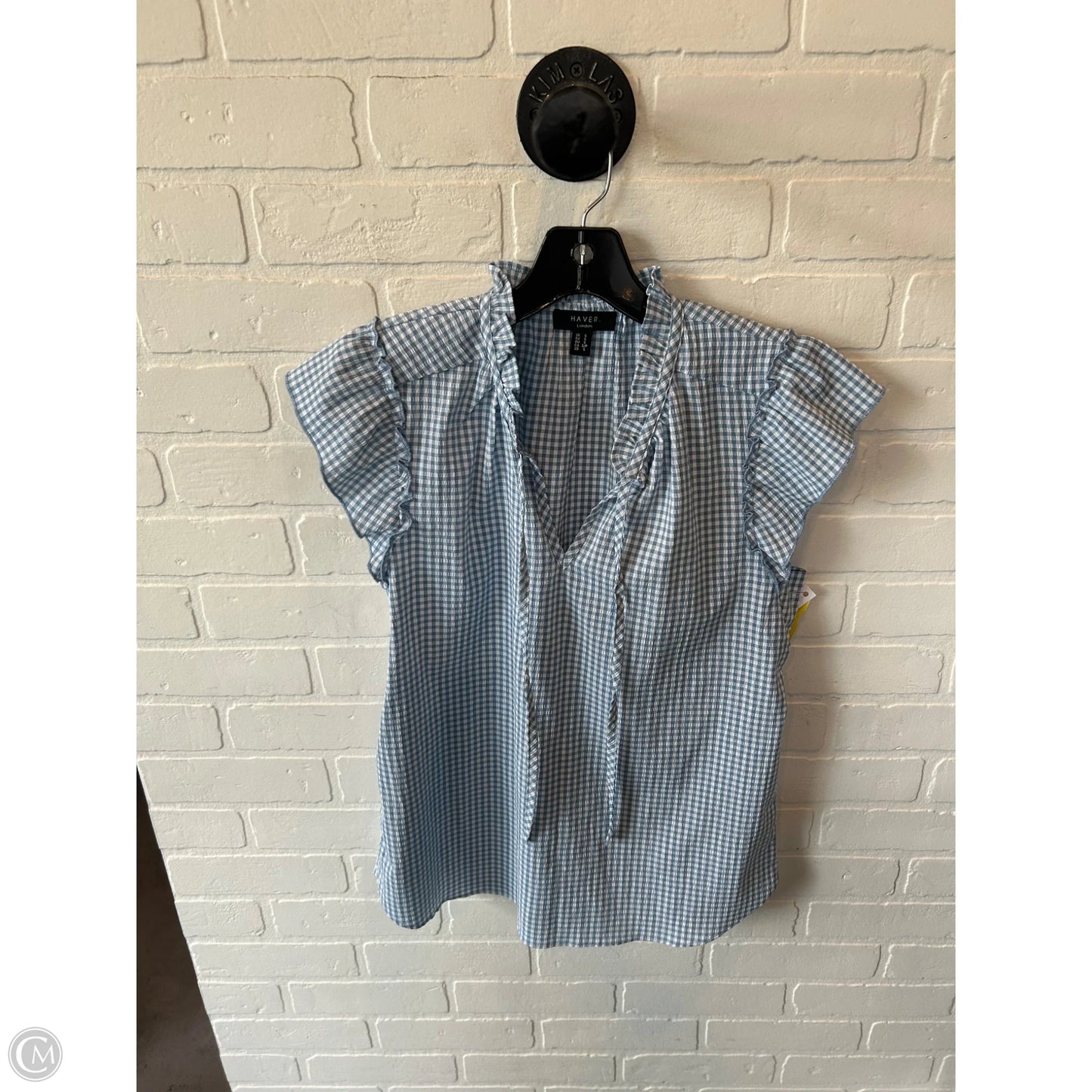 Top Short Sleeve By Clothes Mentor In Blue & White, Size: S