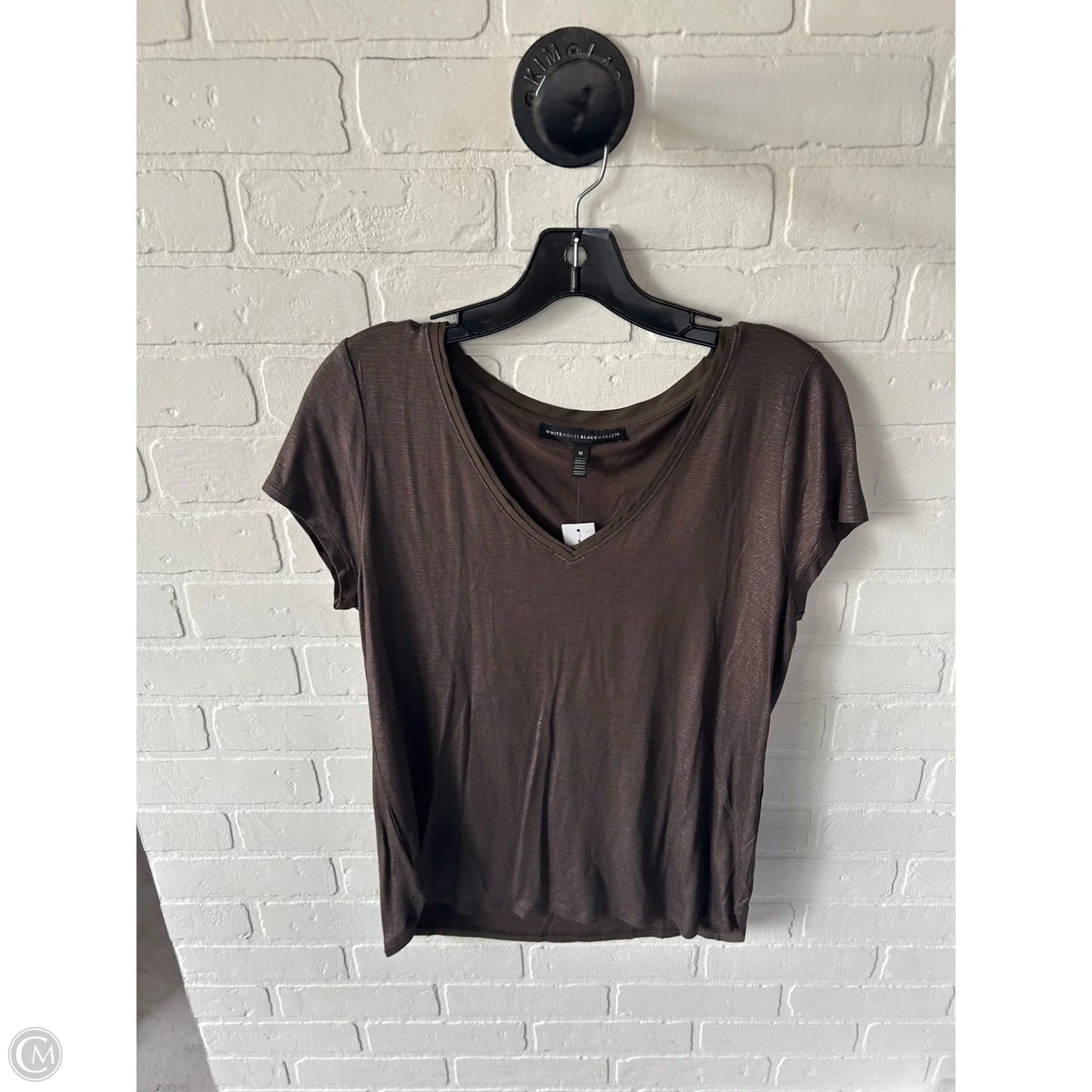 Top Short Sleeve By White House Black Market In Brown, Size: M