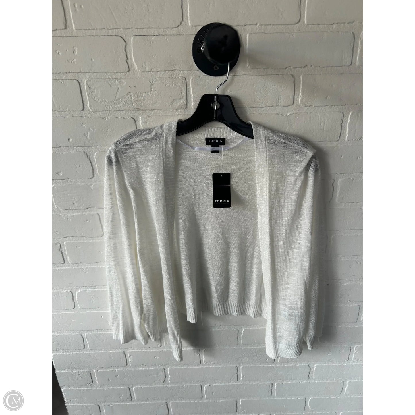 Sweater Cardigan By Torrid In White, Size: 2x