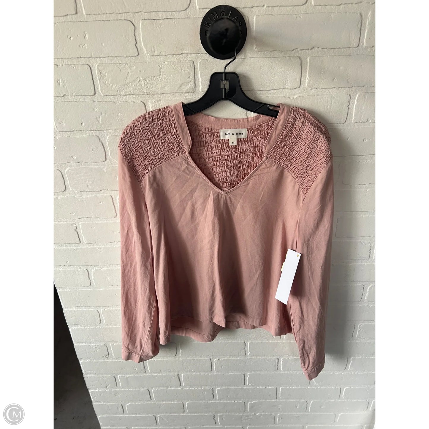 Top Long Sleeve By Cloth & Stone In Pink, Size: M