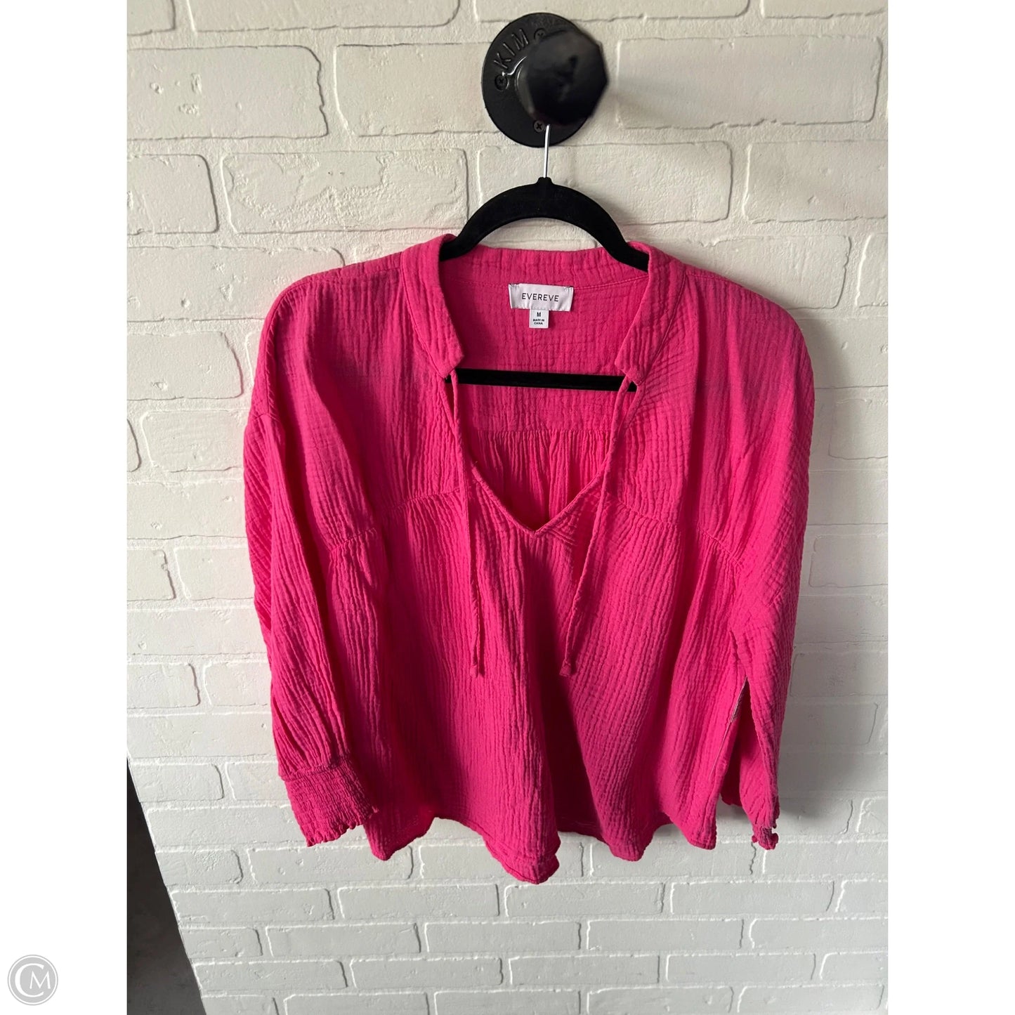 Top Long Sleeve By Evereve In Pink, Size: M