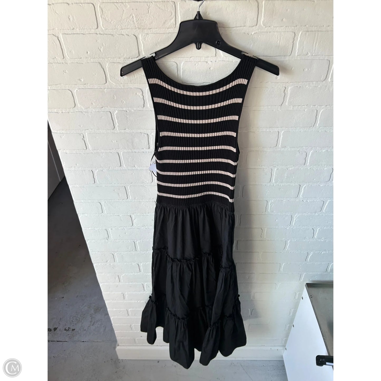 Dress Casual Midi By Evereve In Black & Tan, Size: M