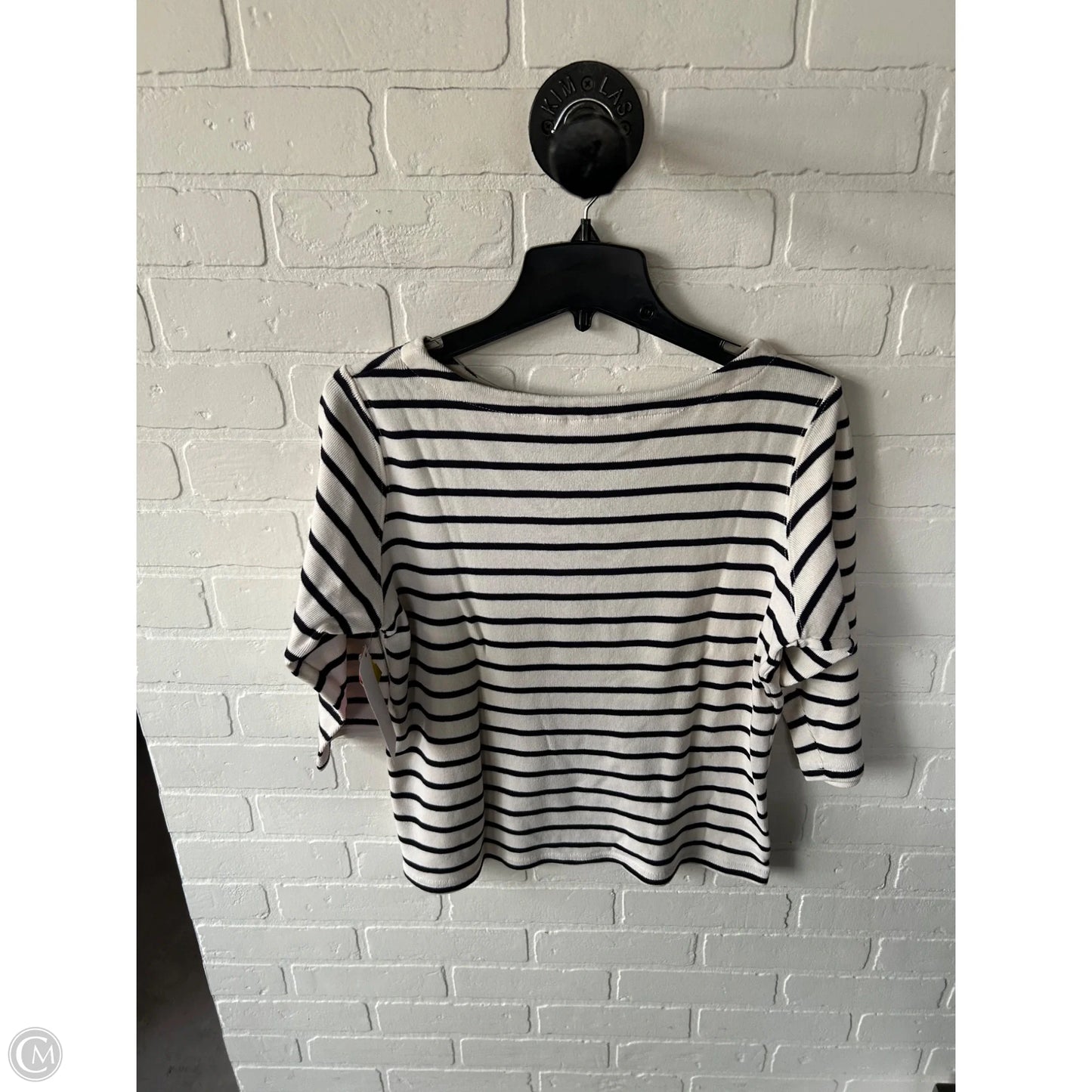 Top Long Sleeve By L.l. Bean In Black & Cream, Size: Lp