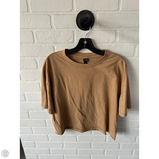 Top Short Sleeve Basic By Wild Fable In Tan, Size: M