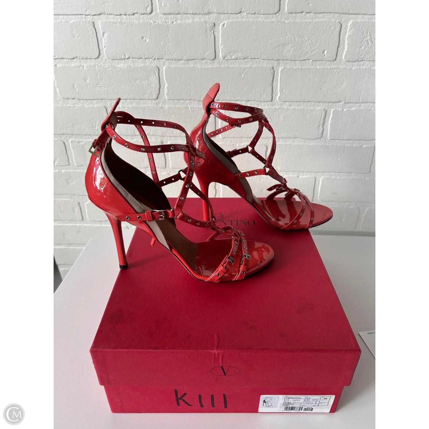 Sandals Luxury Designer By Valentino-garavani In Orange, Size: 8.5