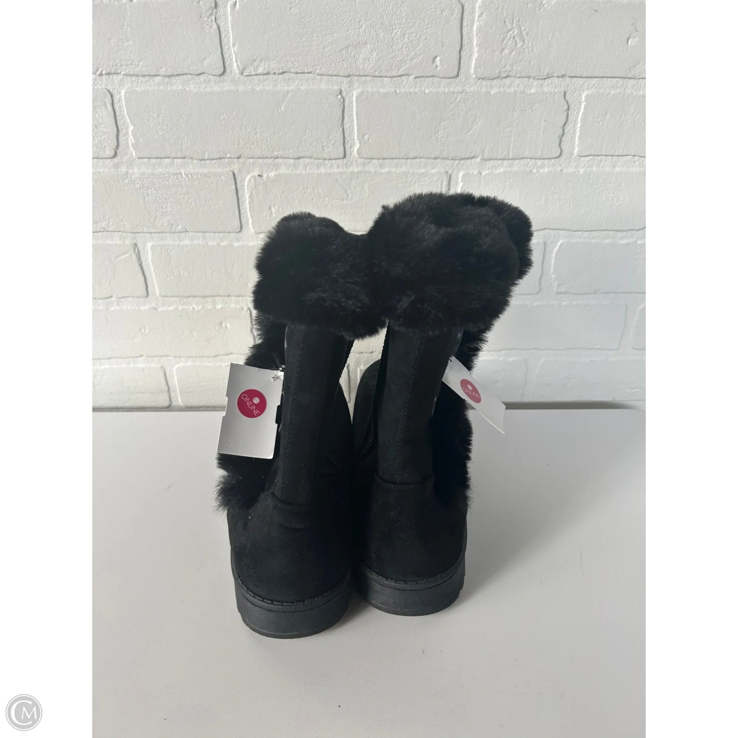 Boots Mid-calf Flats By So In Black, Size: 9.5