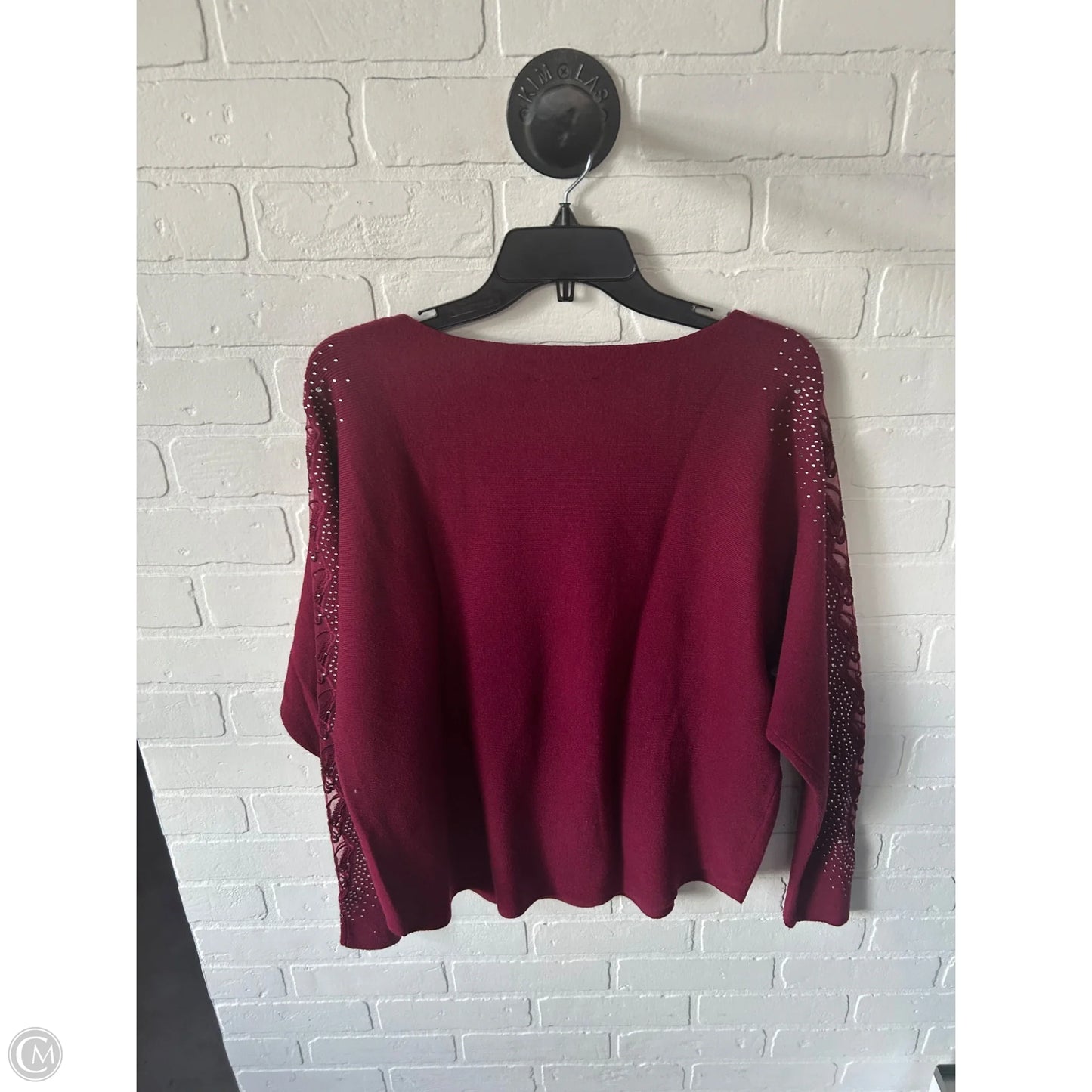 Sweater Cardigan By Clothes Mentor In Red, Size: L