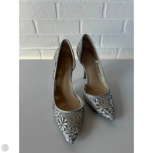 Shoes Heels Stiletto By Betsey Johnson In Silver, Size: 9
