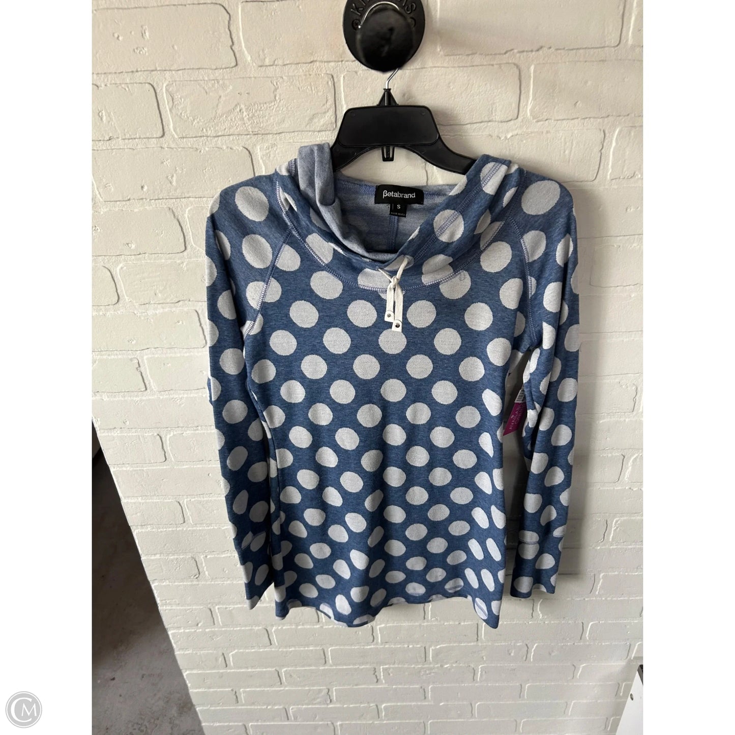 Top Long Sleeve By Betabrand In Blue & White, Size: S