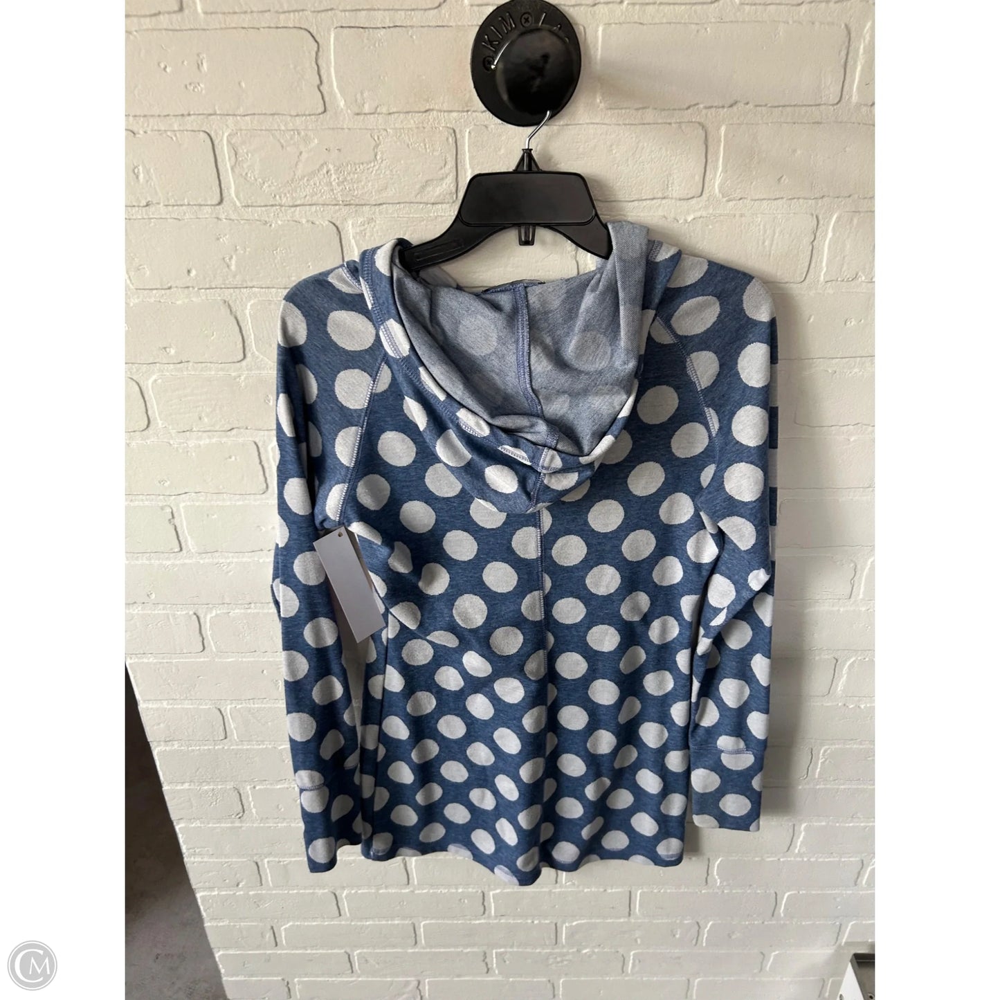 Top Long Sleeve By Betabrand In Blue & White, Size: S