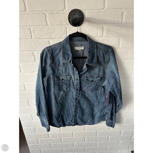 Top Long Sleeve By Nili Lotan In Blue Denim, Size: M