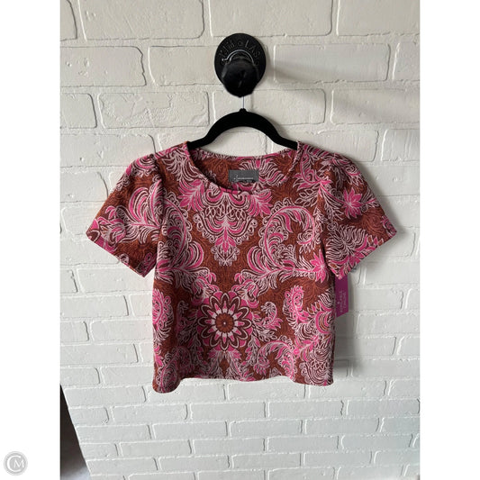 Top Short Sleeve By Anthropologie In Pink, Size: S