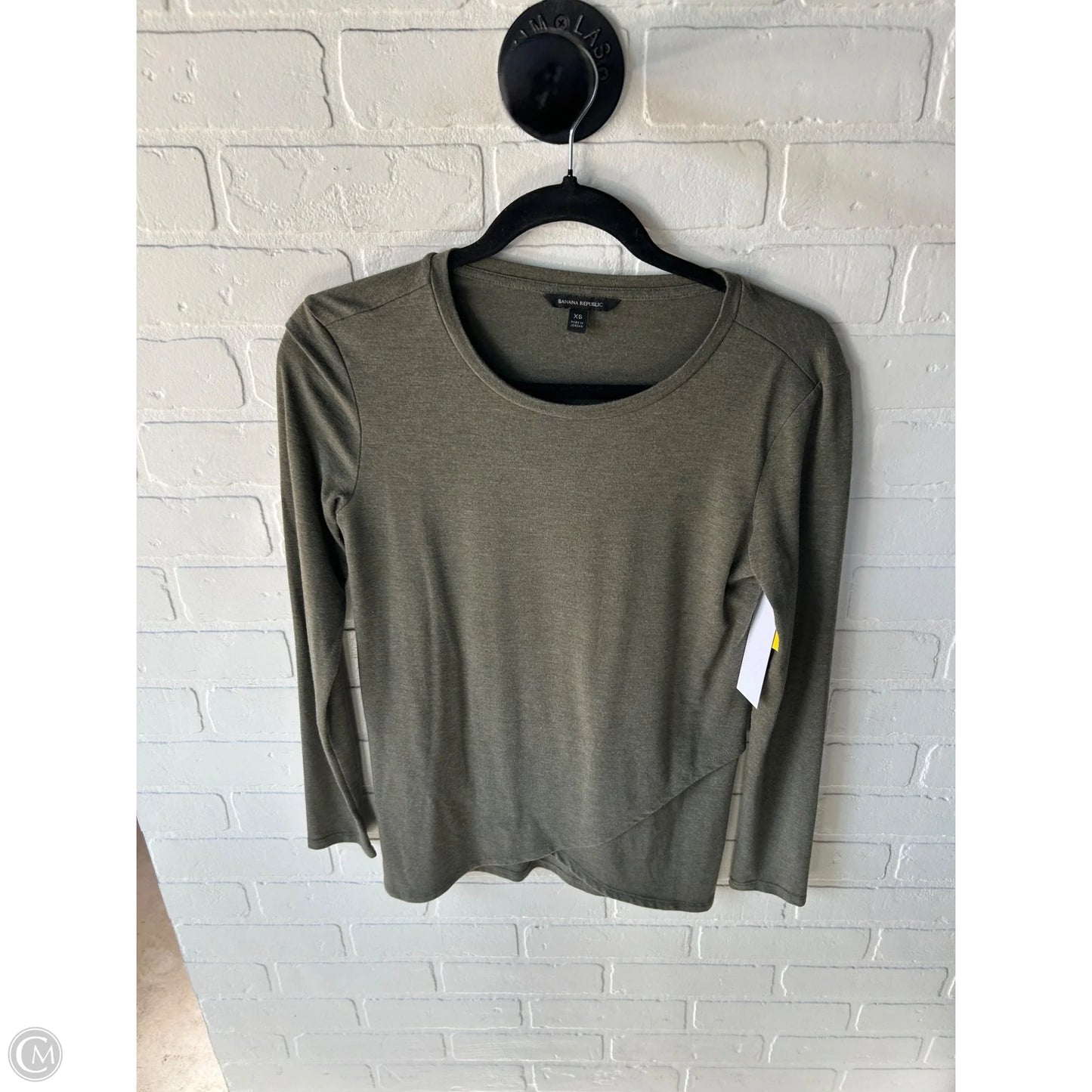 Top Long Sleeve Basic By Banana Republic In Green, Size: Xs