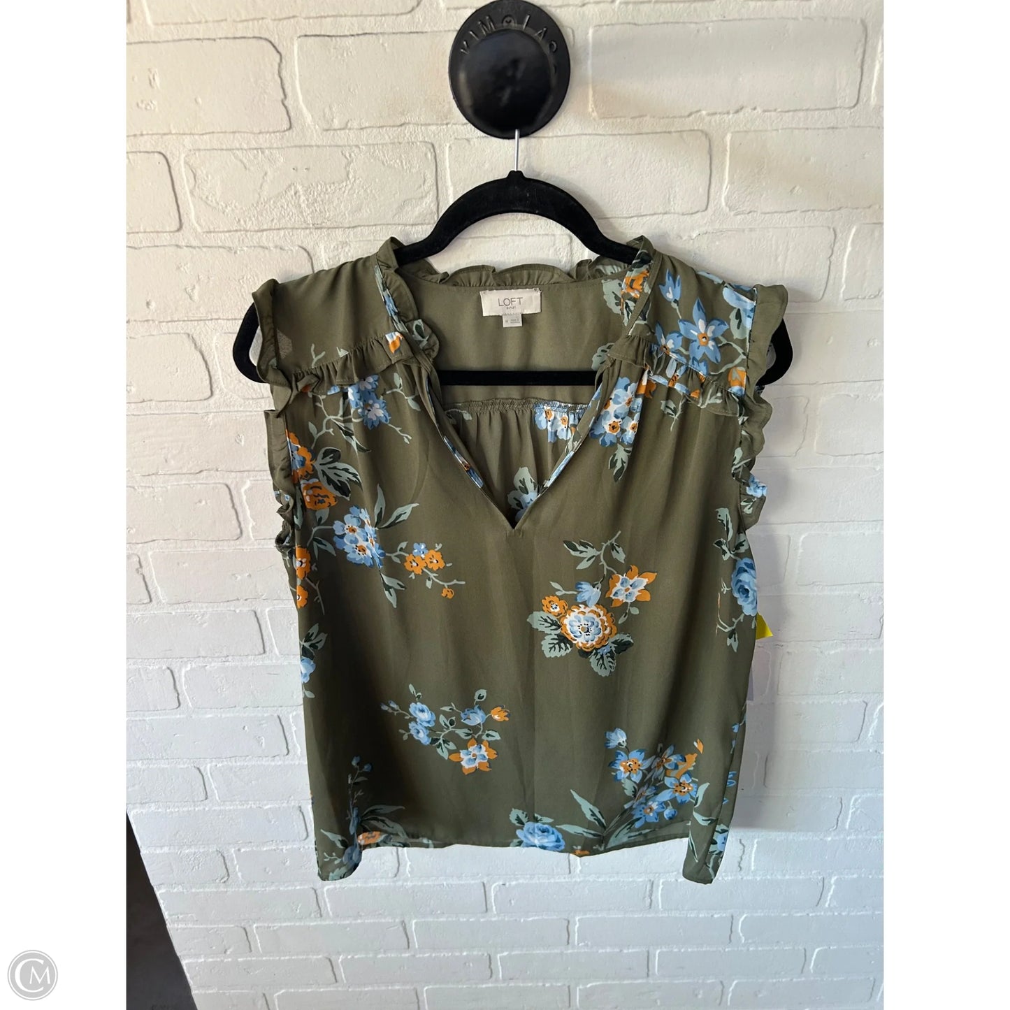 Top Sleeveless By Loft In Green, Size: M
