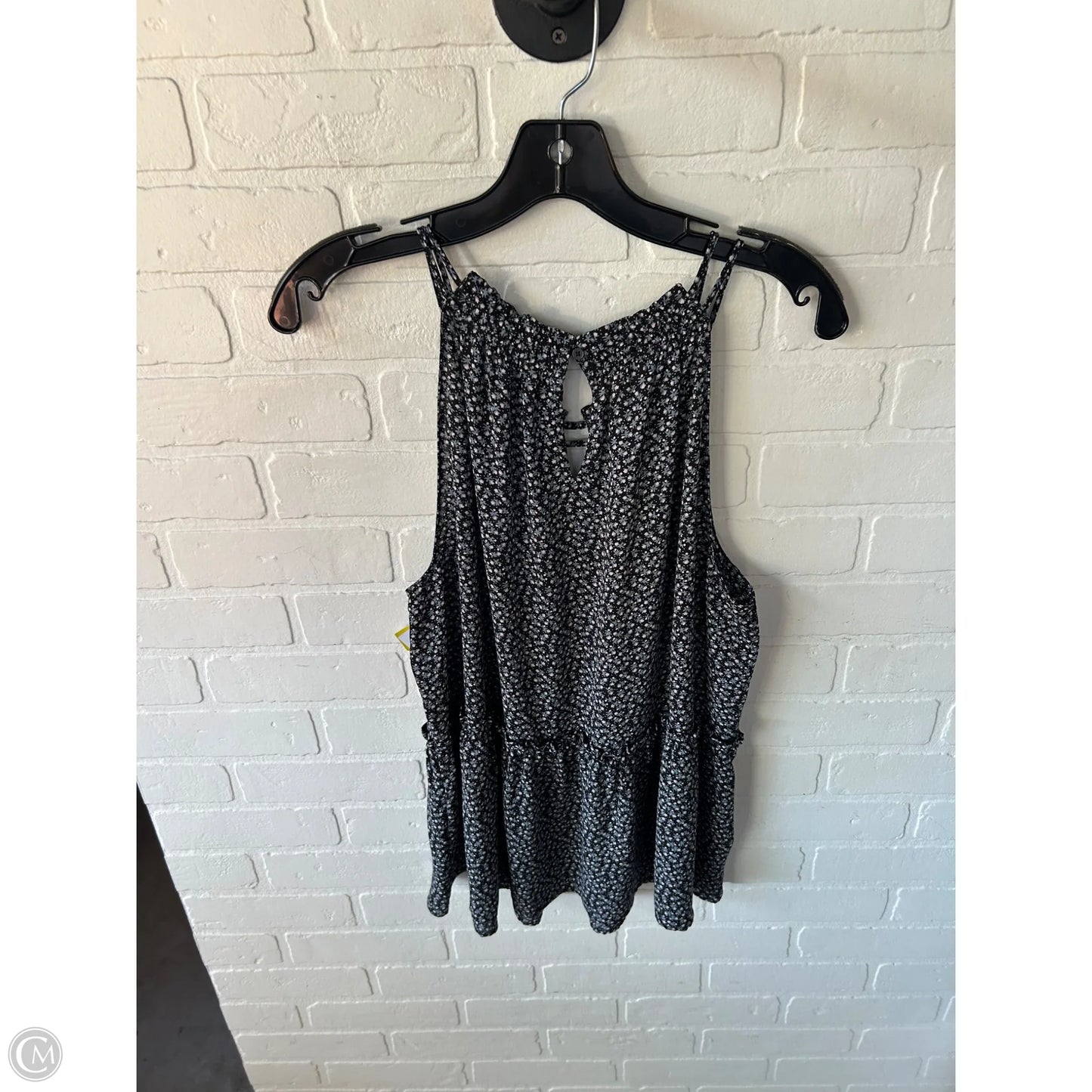Top Sleeveless By Loft In Black & Blue, Size: L
