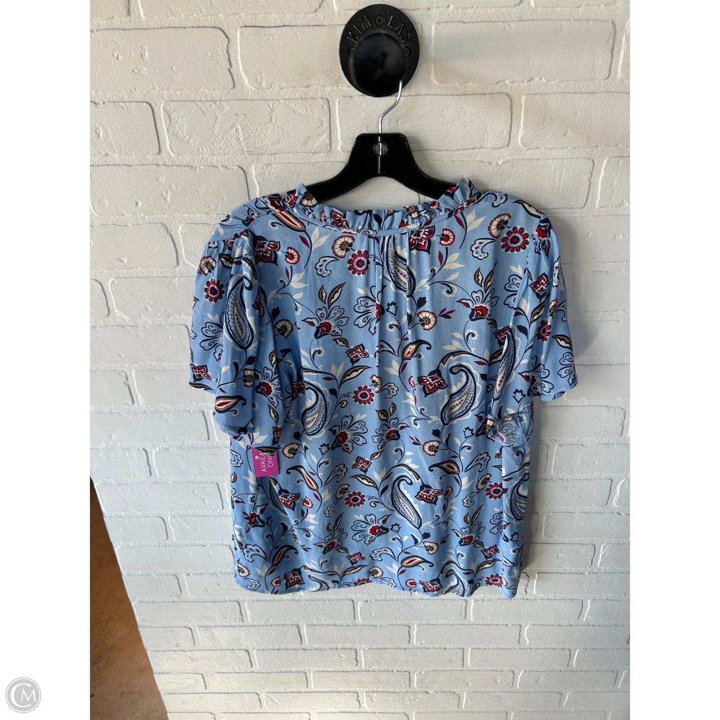 Top Short Sleeve By Loft In Blue, Size: M