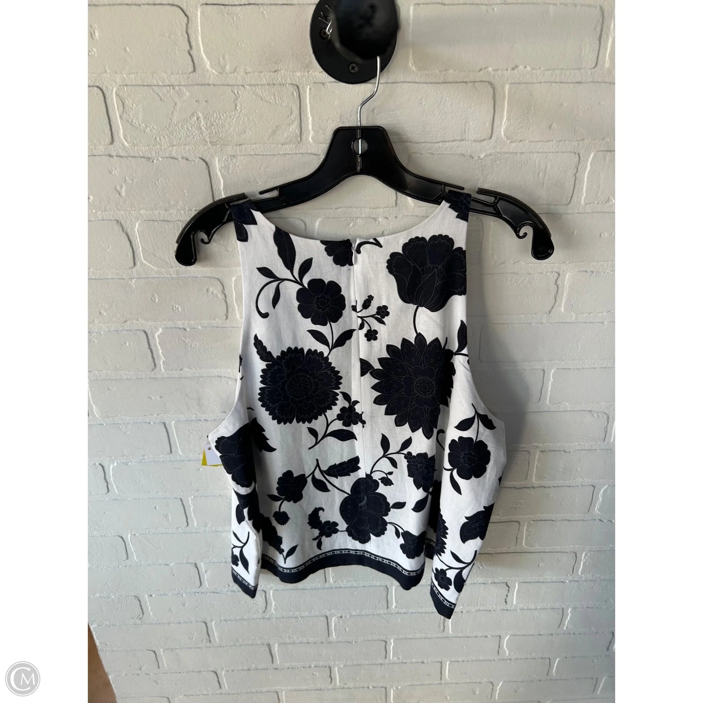 Top Sleeveless By Ann Taylor In Blue & White, Size: L