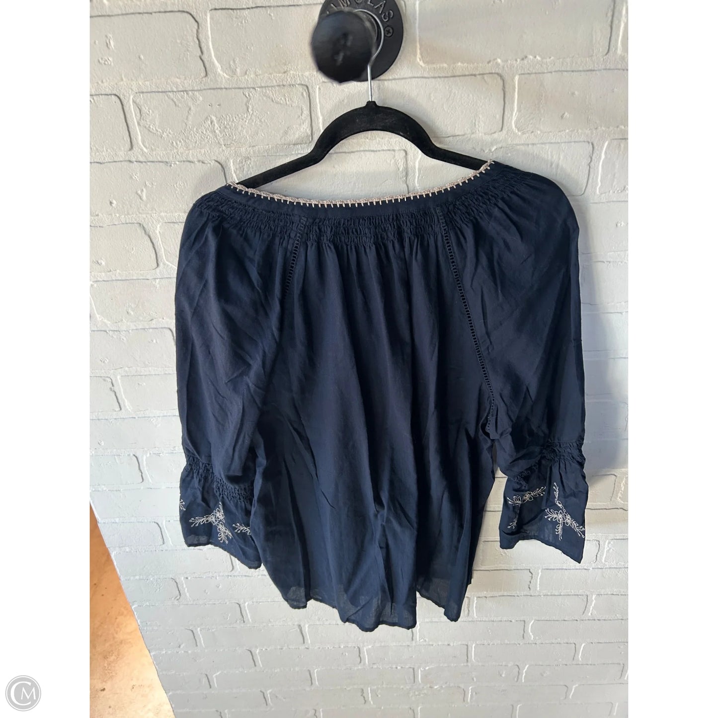 Top 3/4 Sleeve By J. Jill In Blue & Brown, Size: L