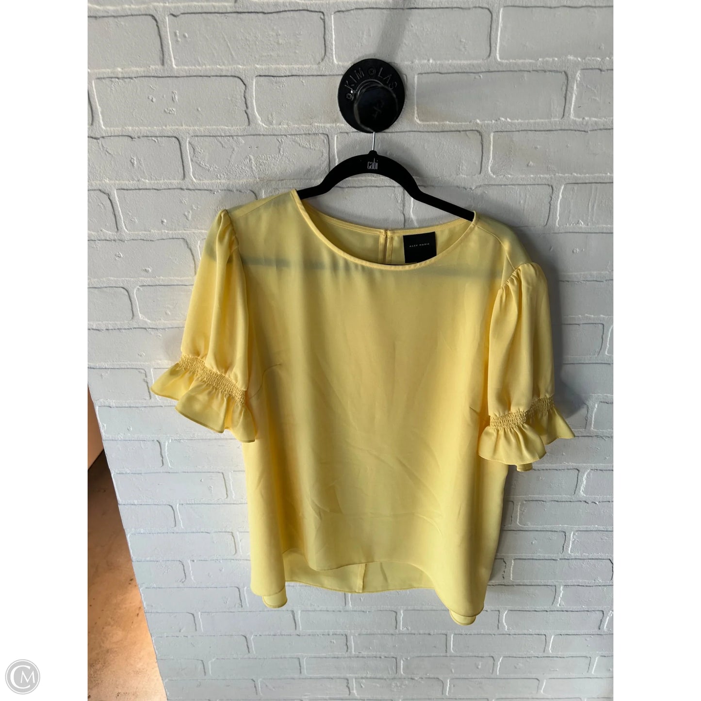 Top Short Sleeve By Alex Marie In Yellow, Size: Xl