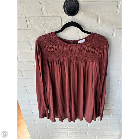 Top Long Sleeve By J. Jill In Brown, Size: L