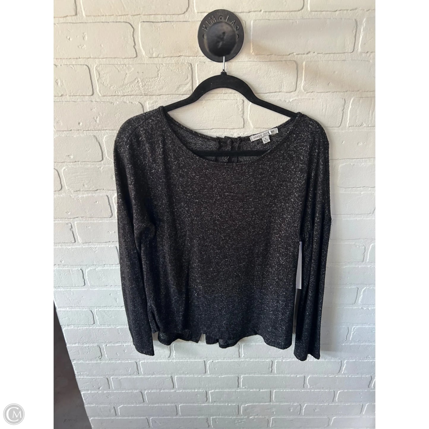Top Long Sleeve By Green Envelope In Black, Size: S