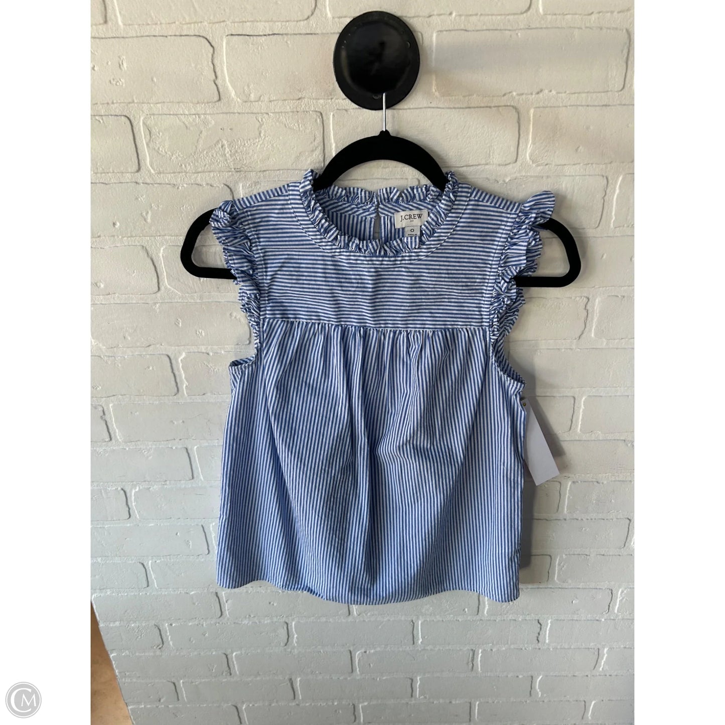 Top Sleeveless By J. Crew In Blue & White, Size: Xs