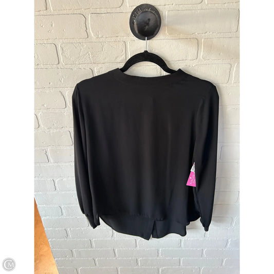 Blouse Long Sleeve By Loft In Black, Size: S