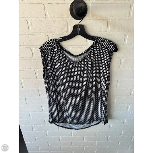 Top Sleeveless By Liz Claiborne In Black & White, Size: M