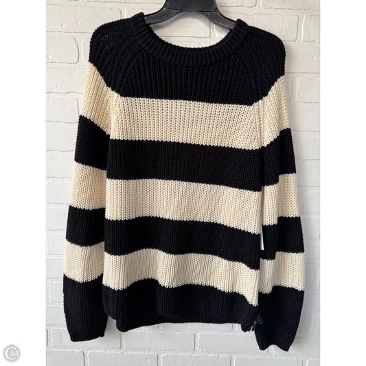 Sweater By Velvet By Graham & Spencer In Black & Cream, Size: L